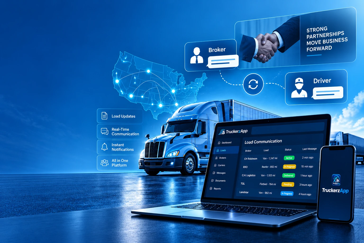 Broker and load communication support platform