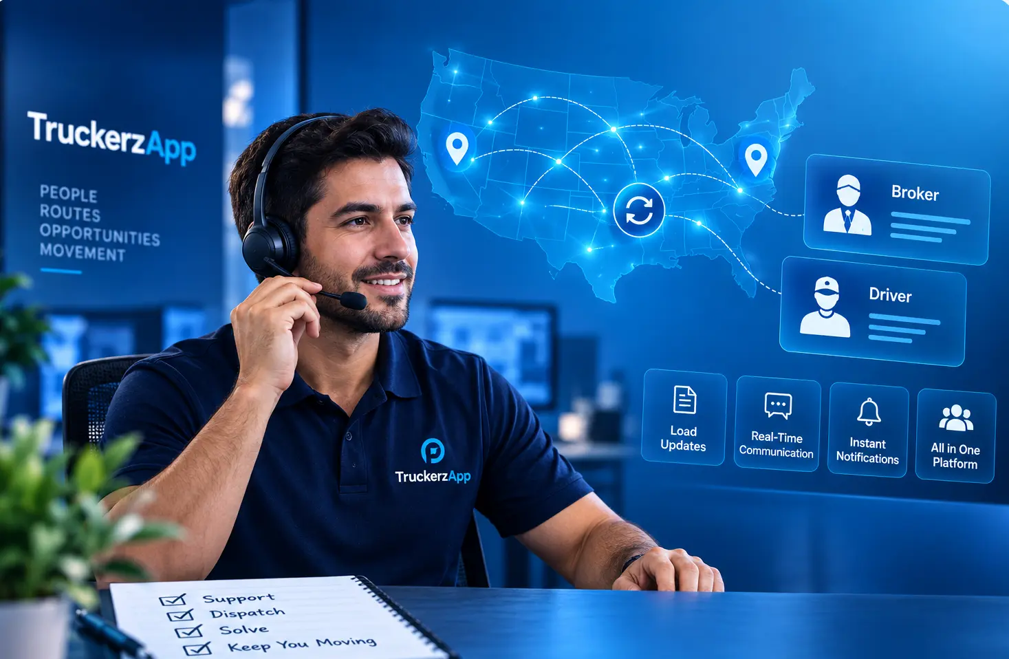 Broker and load communication support platform